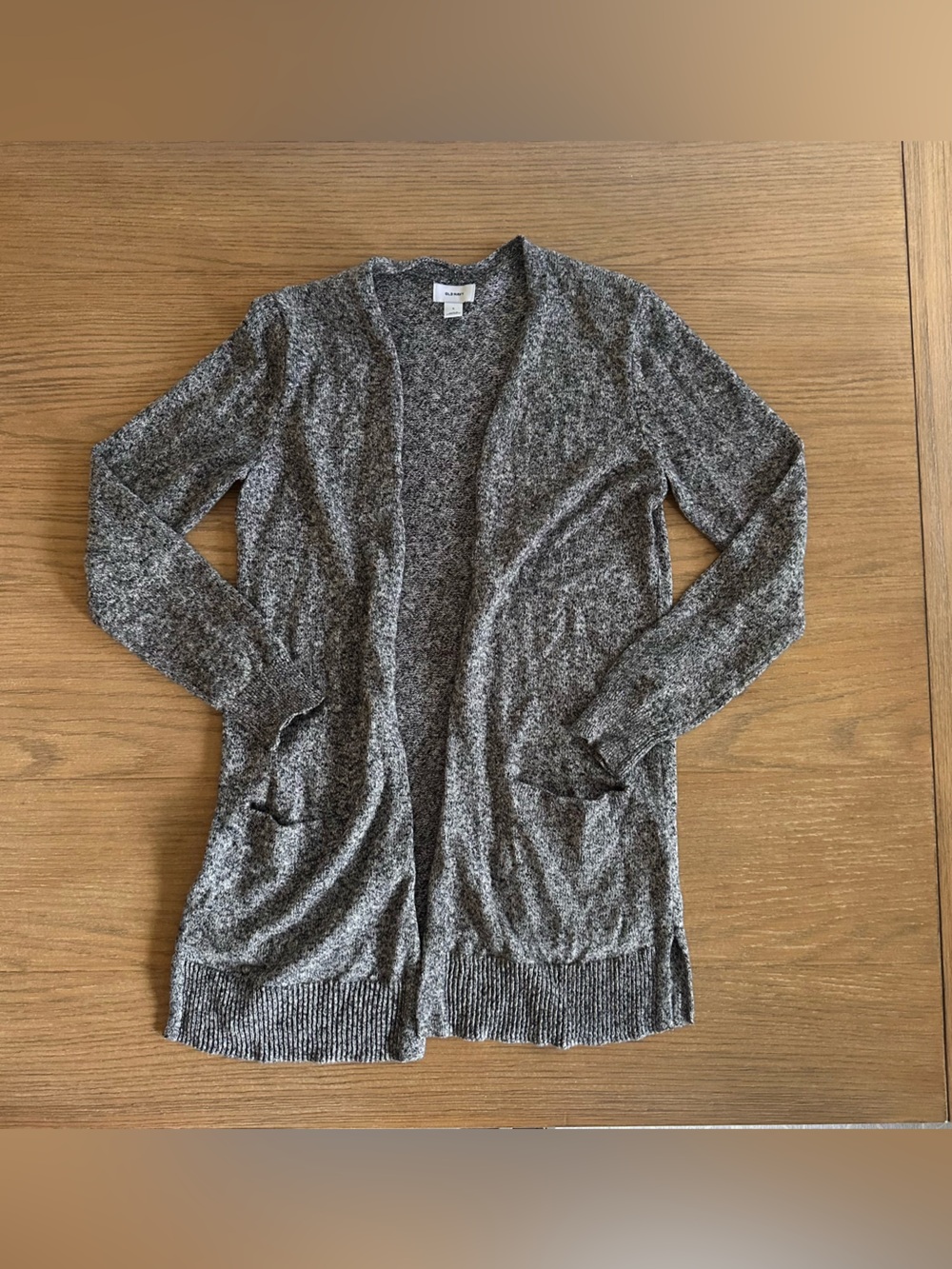 Old Navy Marled Gray Open Front Longline Cardigan Sweater Size Small